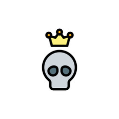 Skull, crown, tattoo icon. Simple color with outline vector elements of tattooing icons for ui and ux, website or mobile application