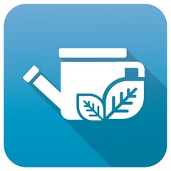 watering can with leaves