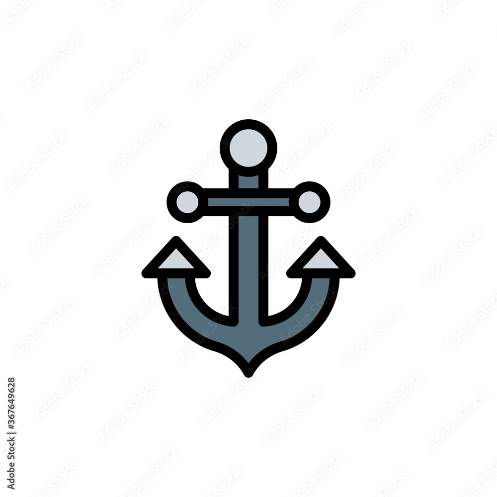 Poster anchor, tattoo icon. simple color with outline vector elements of tattooing icons for ui and ux, web
