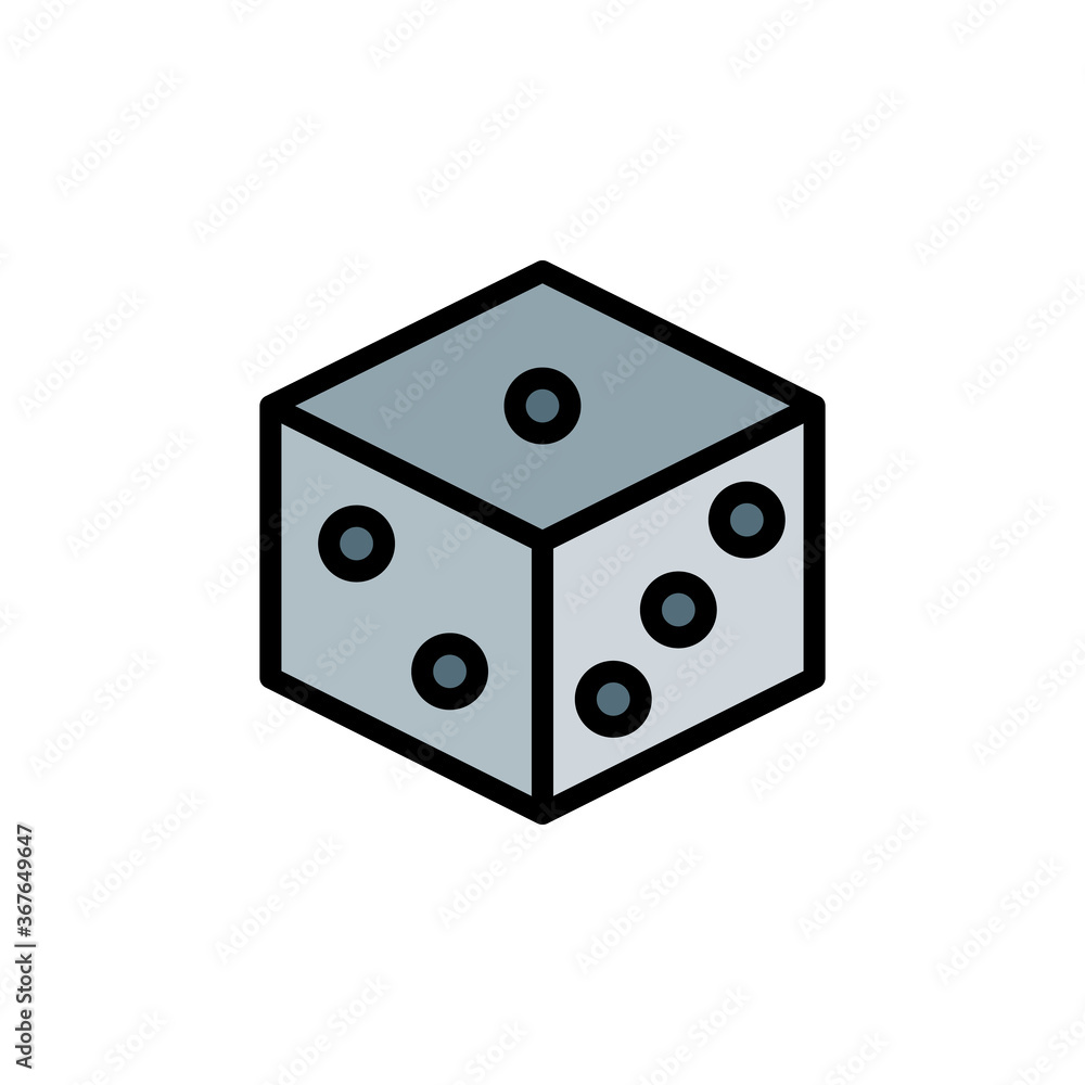 Poster dice, tattoo icon. simple color with outline vector elements of tattooing icons for ui and ux, websi