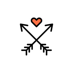 Arrows, heart, tattoo icon. Simple color with outline vector elements of tattooing icons for ui and ux, website or mobile application