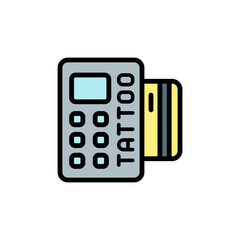 Payment, post terminal, tattoo icon. Simple color with outline vector elements of tattooing icons for ui and ux, website or mobile application