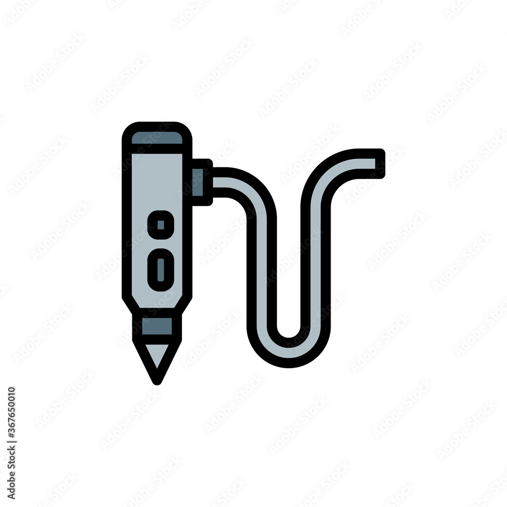 Poster tattoo machine, professional icon. simple color with outline vector elements of tattooing icons for 