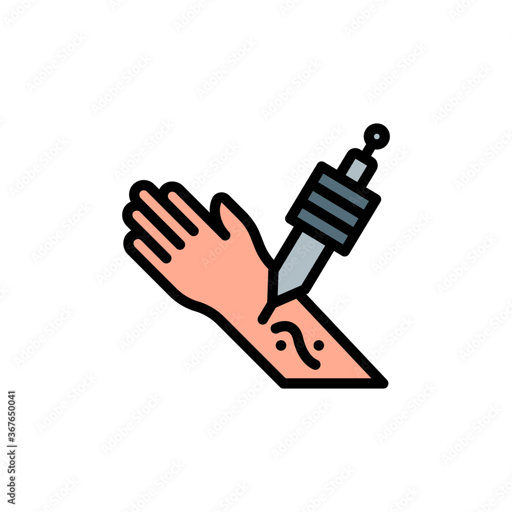 Poster hand, tattoo icon. simple color with outline vector elements of tattooing icons for ui and ux, websi