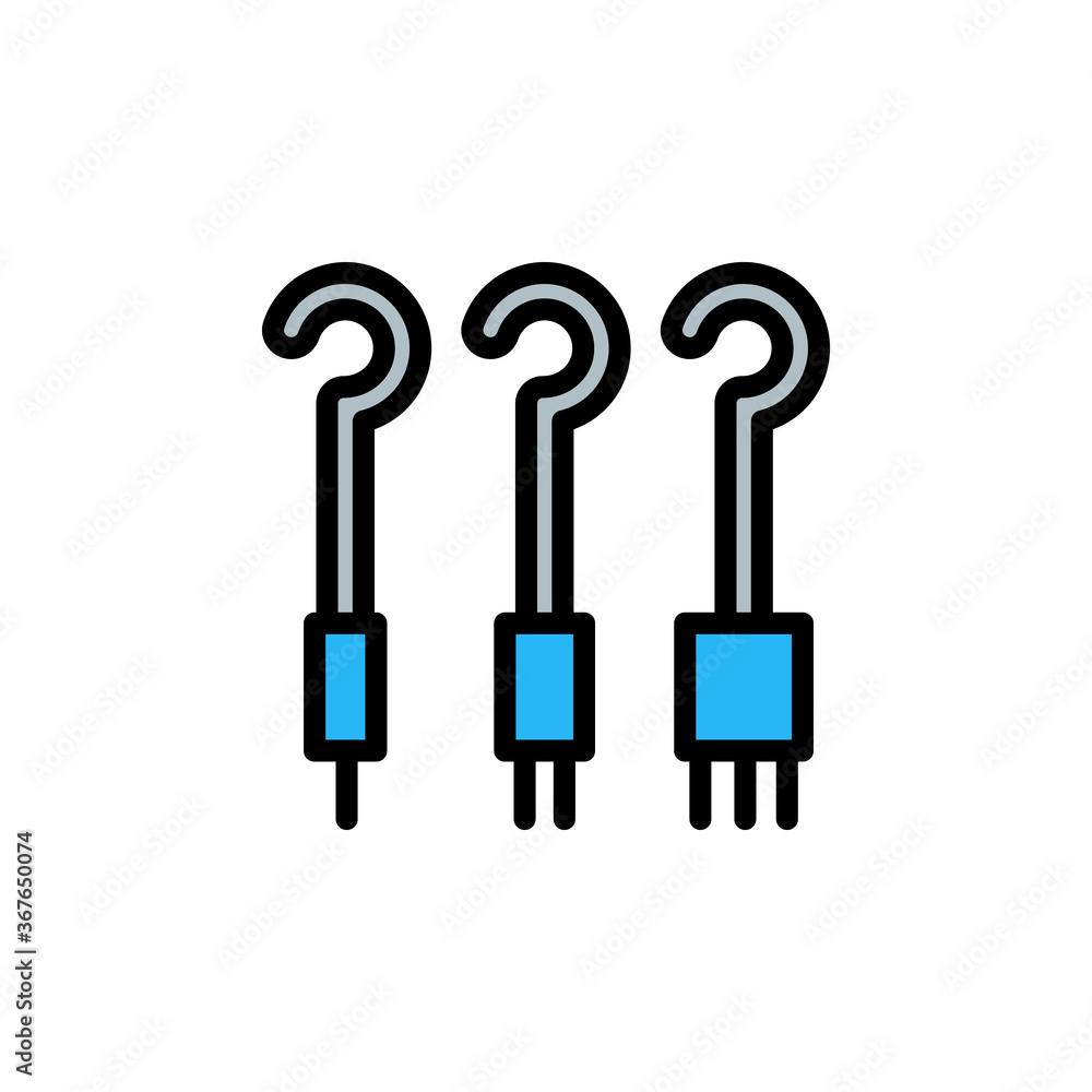 Poster tattoo needles icon. simple color with outline vector elements of tattooing icons for ui and ux, web