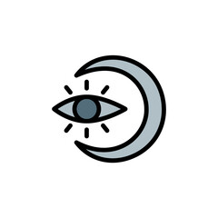 Tattoo, eye, moon icon. Simple color with outline vector elements of tattooing icons for ui and ux, website or mobile application