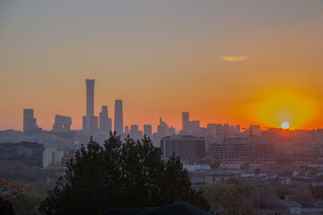 Beijing Skyline During Sunrise