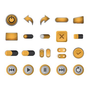 set of button icons