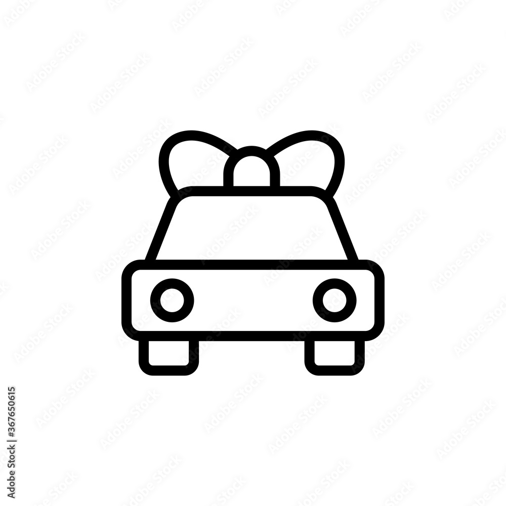 Poster car, ribbon icon. simple line, outline vector elements of present icons for ui and ux, website or mo