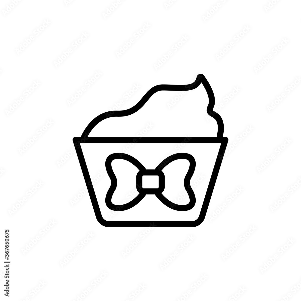 Poster cupcake, ribbon icon. simple line, outline vector elements of present icons for ui and ux, website o