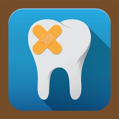 tooth with bandage