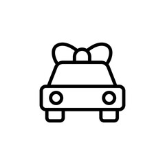 Car, ribbon icon. Simple line, outline vector elements of present icons for ui and ux, website or mobile application