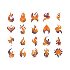 set of fire icons