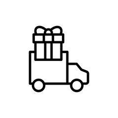 Track, gift, box icon. Simple line, outline vector elements of present icons for ui and ux, website or mobile application