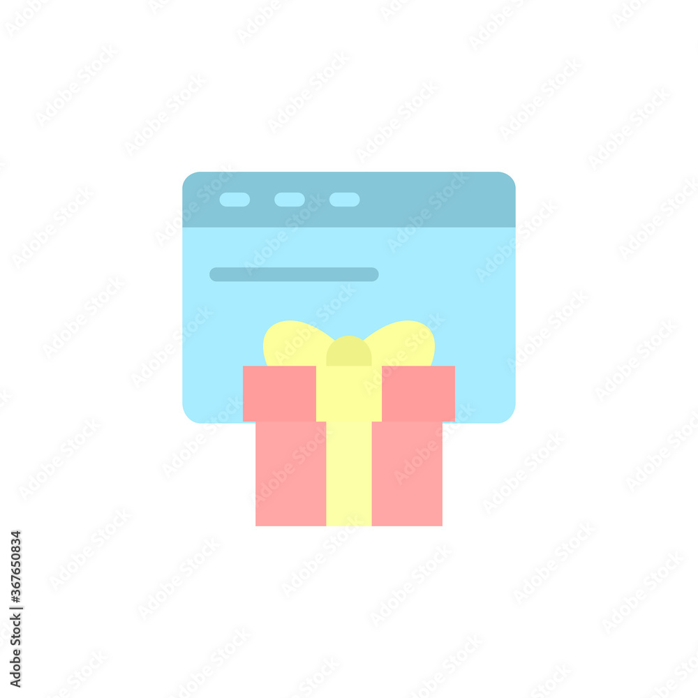 Poster gift, box, present, web site icon. simple color vector elements of present icons for ui and ux, webs