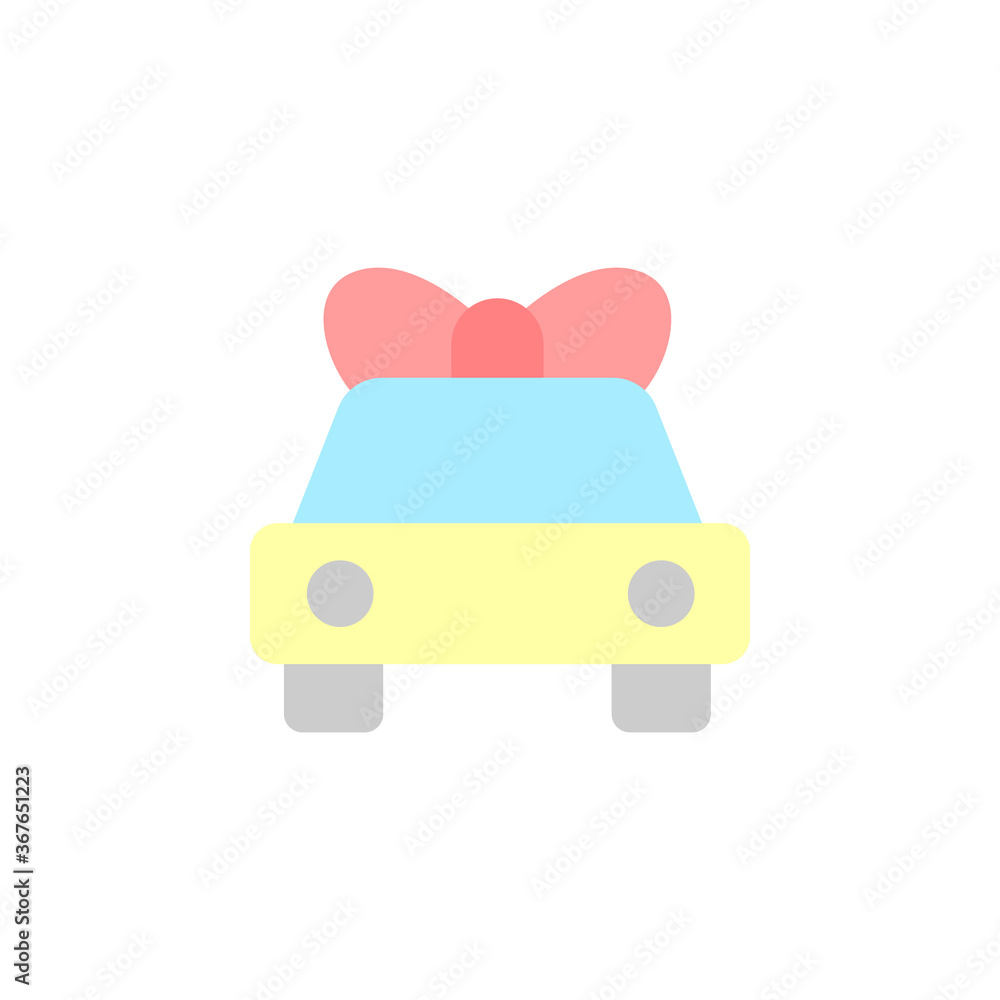 Poster car, ribbon icon. simple color vector elements of present icons for ui and ux, website or mobile app