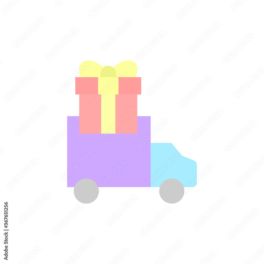 Poster track, gift, box icon. simple color vector elements of present icons for ui and ux, website or mobil