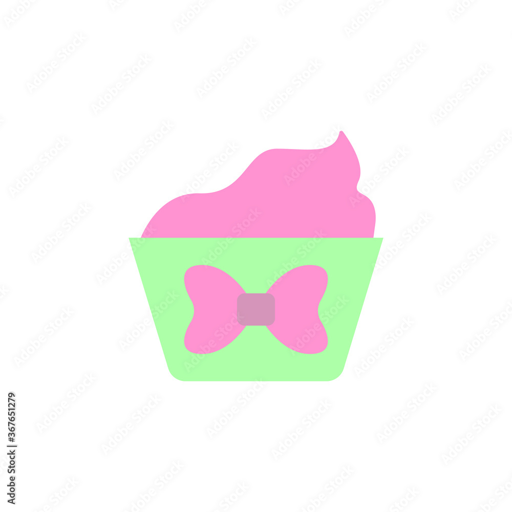 Poster cupcake, ribbon icon. simple color vector elements of present icons for ui and ux, website or mobile