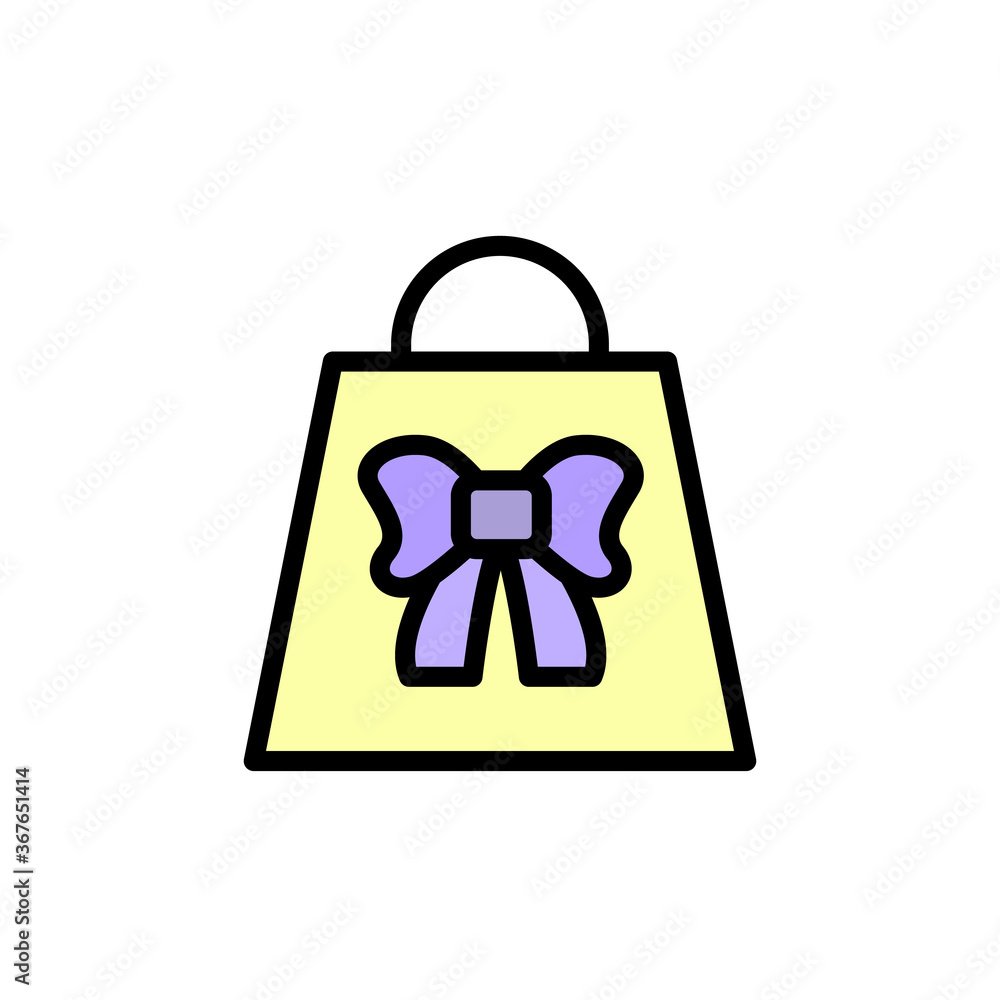 Poster gift, package, present icon. simple color with outline vector elements of present icons for ui and u