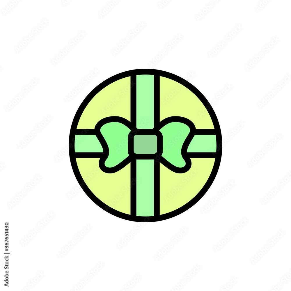 Poster gift, box, present icon. simple color with outline vector elements of present icons for ui and ux, w
