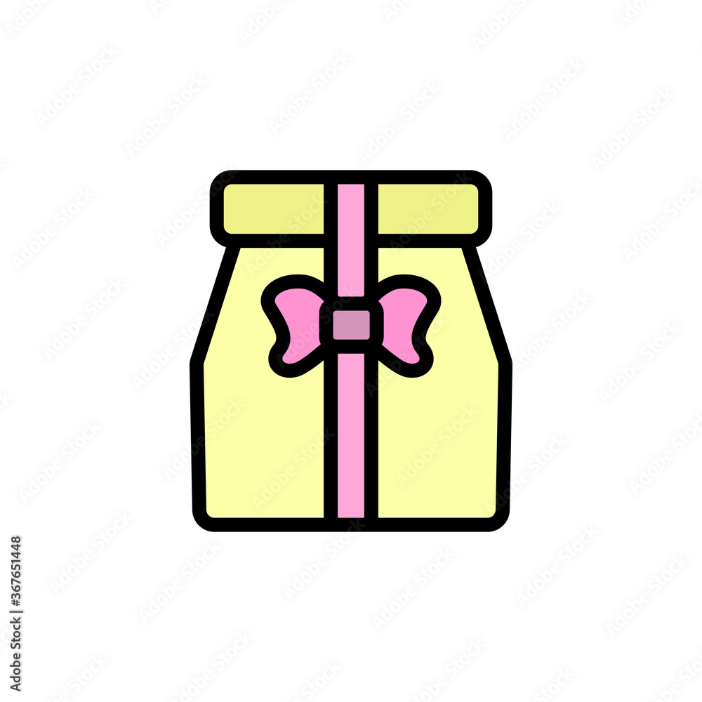 Poster gift, package, present icon. simple color with outline vector elements of present icons for ui and u