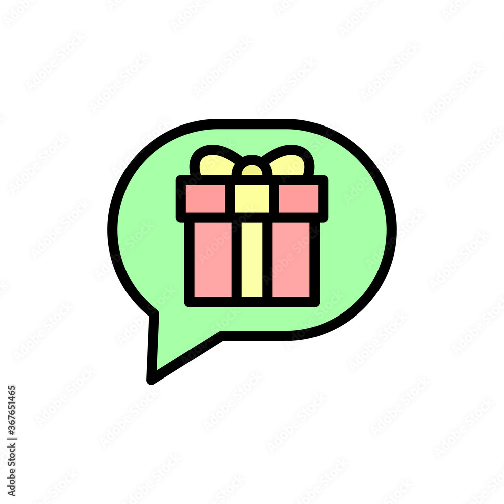 Aufkleber gift, box, present, chart icon. simple color with outline vector elements of present icons for ui an