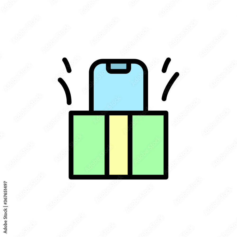 Poster gift, box, present, telephone icon. simple color with outline vector elements of present icons for u