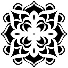 simple mandala design.simple flowers design in black color.