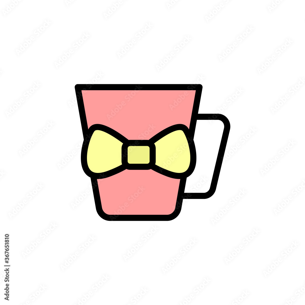 Poster cup, ribbon icon. simple color with outline vector elements of present icons for ui and ux, website 