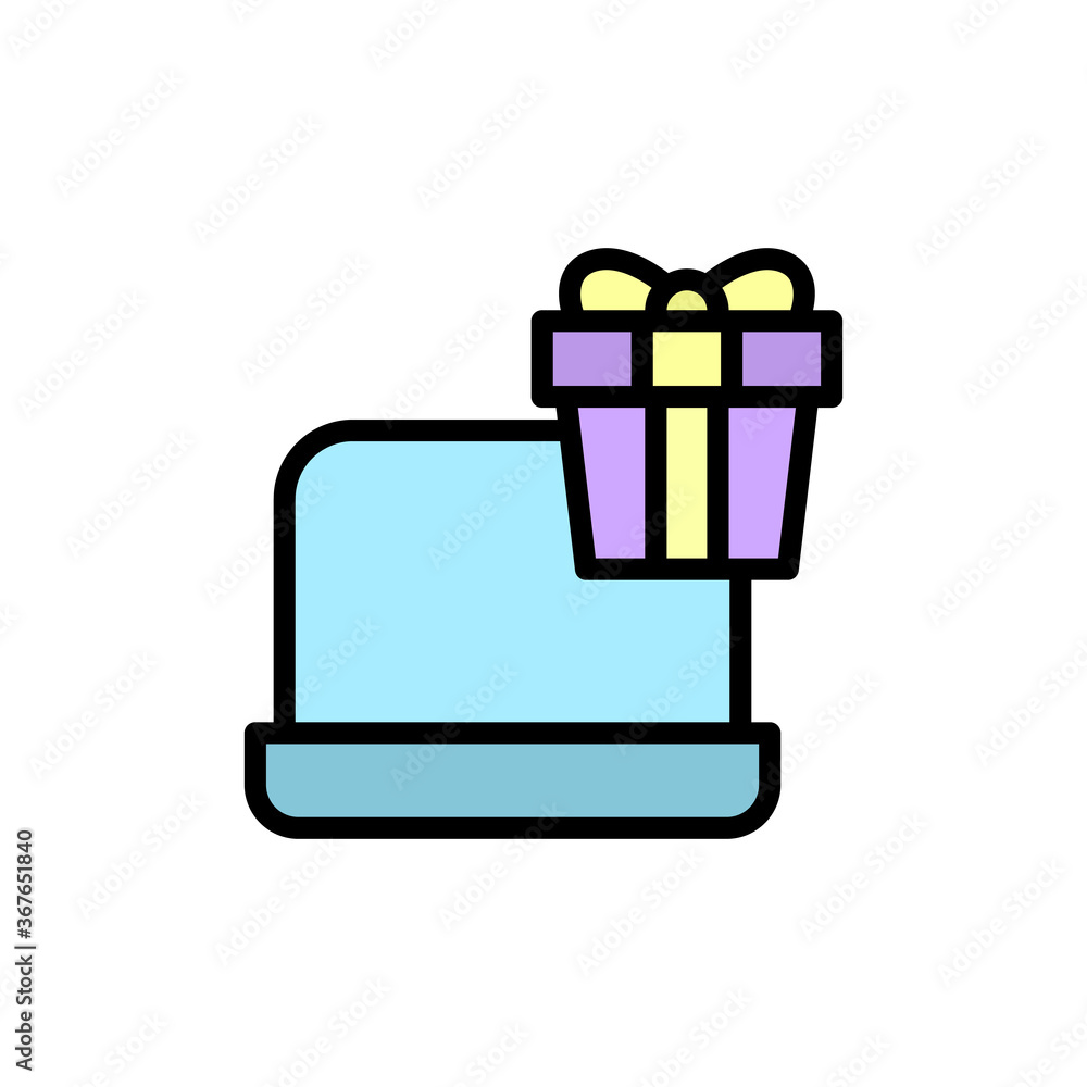 Poster notebook, gift, box icon. simple color with outline vector elements of present icons for ui and ux, 