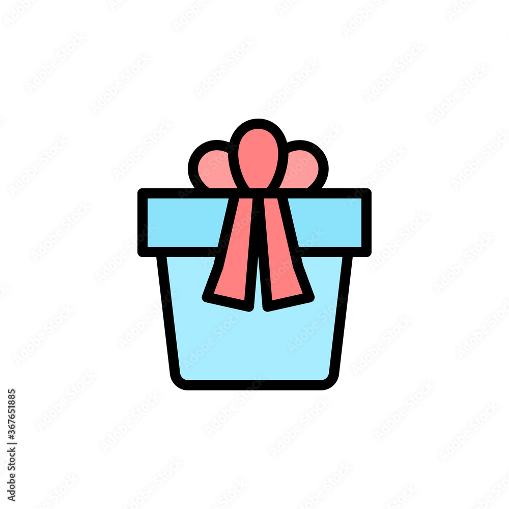 Aufkleber gift, box, present icon. simple color with outline vector elements of present icons for ui and ux, w