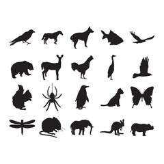 set of animal silhouettes