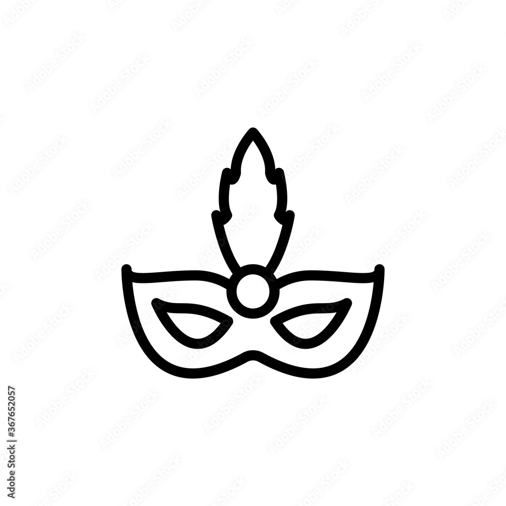 Poster mask, feather icon. simple line, outline vector elements of cultural activities icons for ui and ux,