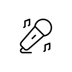 Microphone, note icon. Simple line, outline vector elements of cultural activities icons for ui and ux, website or mobile application