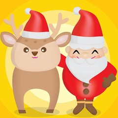 santa claus and reindeer