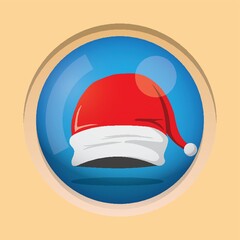 santa cap button