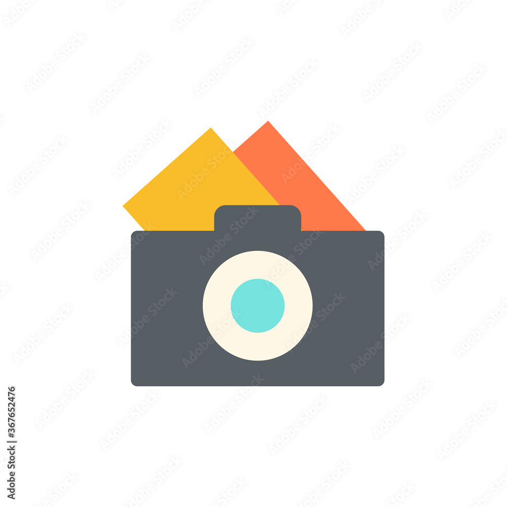 Poster camera, photo icon. simple color vector elements of cultural activities icons for ui and ux, website