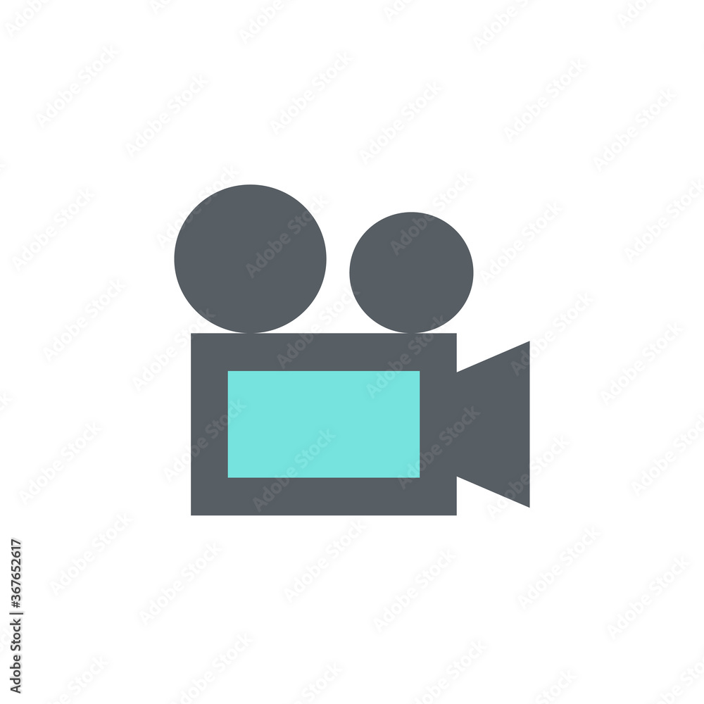 Poster video, camera icon. simple color vector elements of cultural activities icons for ui and ux, website