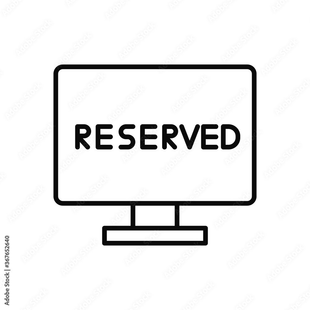Poster monitor, reserved icon. simple line, outline vector elements of public catering icons for ui and ux,