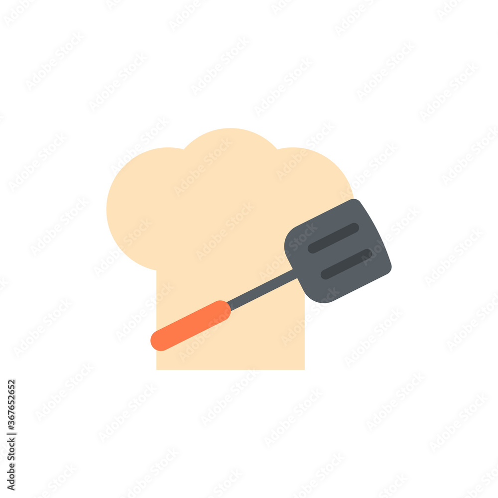Poster cook hat, spatula icon. simple color vector elements of cultural activities icons for ui and ux, web
