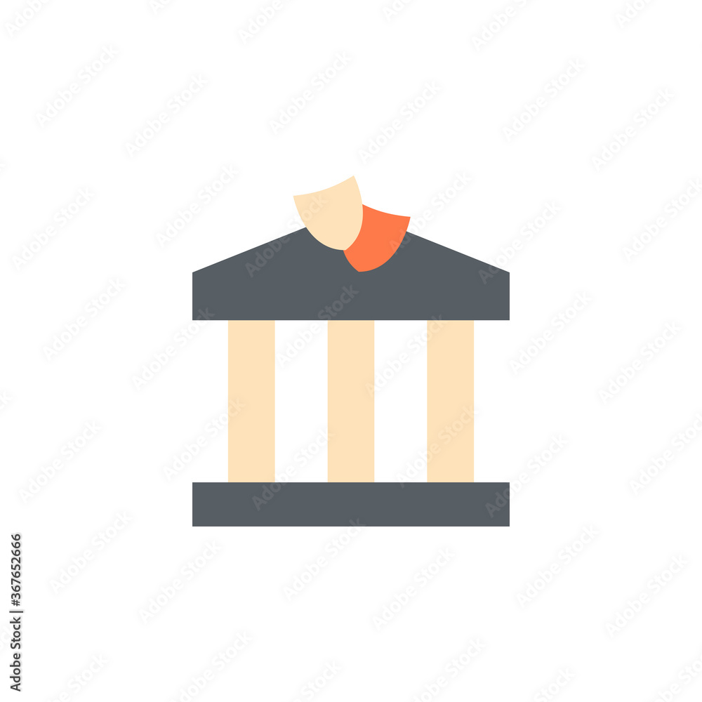 Poster theater, building icon. simple color vector elements of cultural activities icons for ui and ux, web