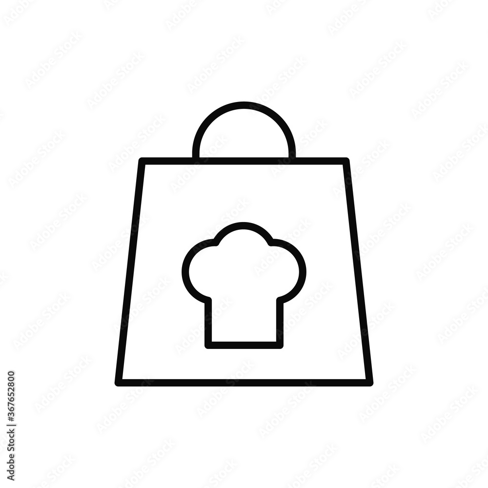 Poster package, hat icon. simple line, outline vector elements of public catering icons for ui and ux, webs
