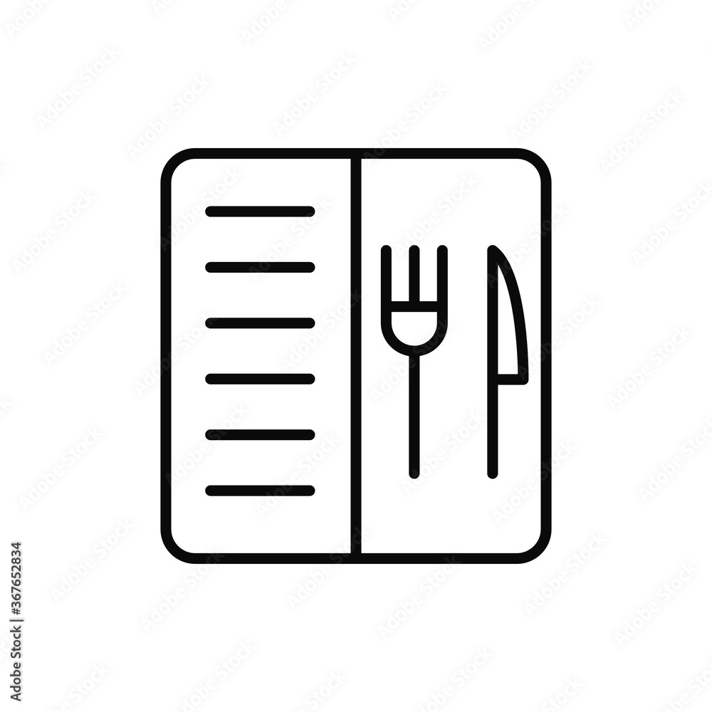 Poster menu, knife, fork icon. simple line, outline vector elements of public catering icons for ui and ux,