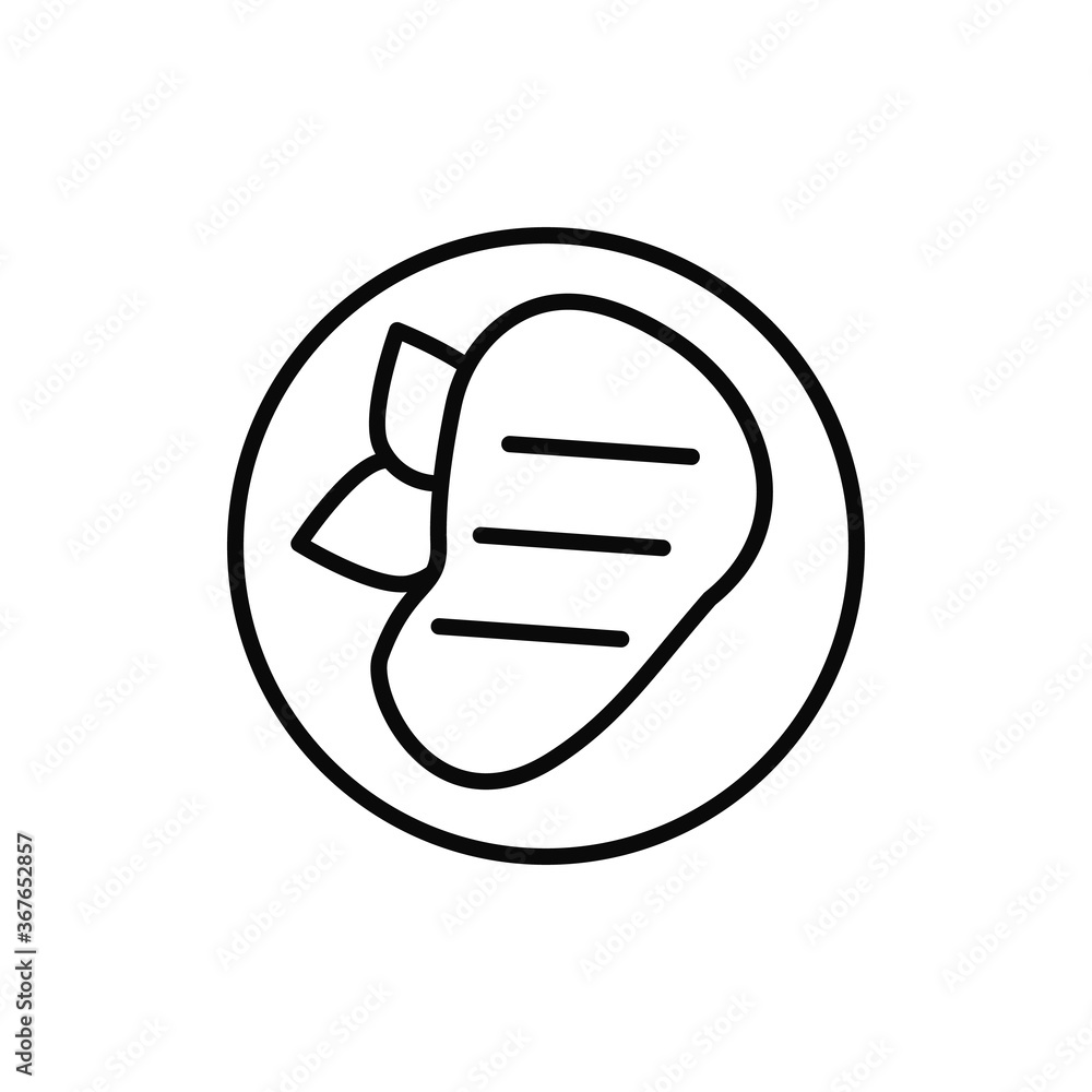Poster meat, food icon. simple line, outline vector elements of public catering icons for ui and ux, websit
