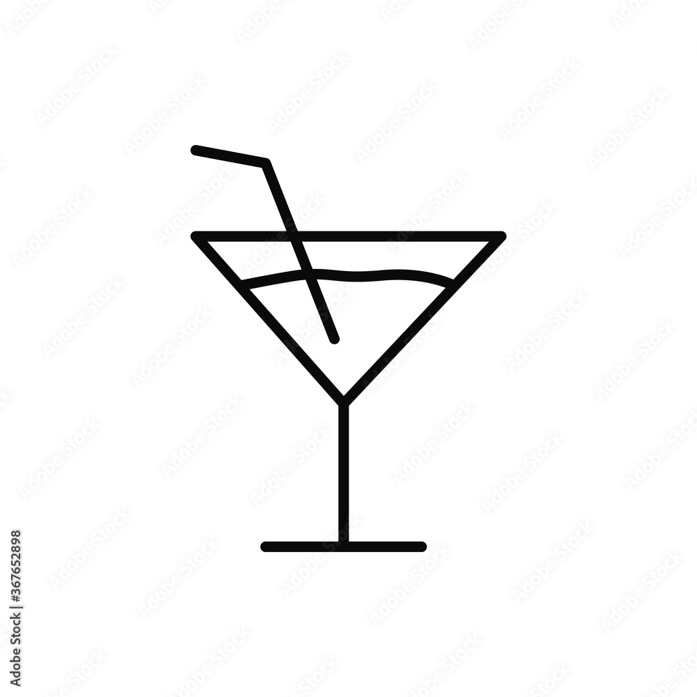 Poster cocktail, glass icon. simple line, outline vector elements of public catering icons for ui and ux, w