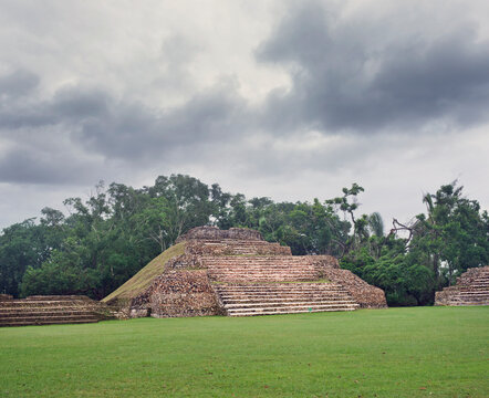Altun Ha Mayan Ruins in the tropical jungle of Belize