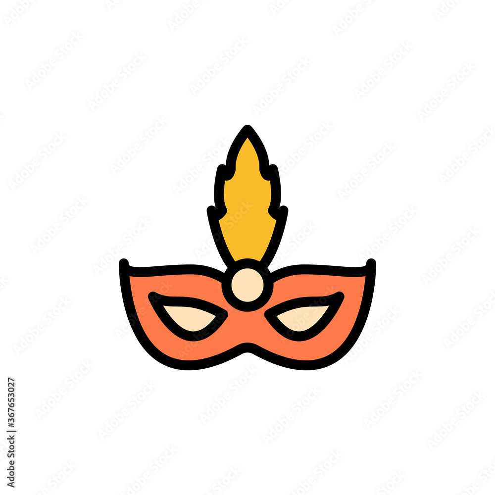 Poster mask, feather icon. simple color with outline vector elements of cultural activities icons for ui an