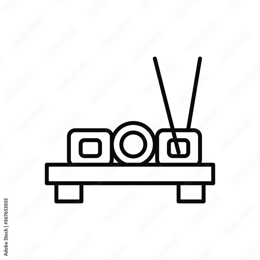 Poster sushi, food icon. simple line, outline vector elements of public catering icons for ui and ux, websi