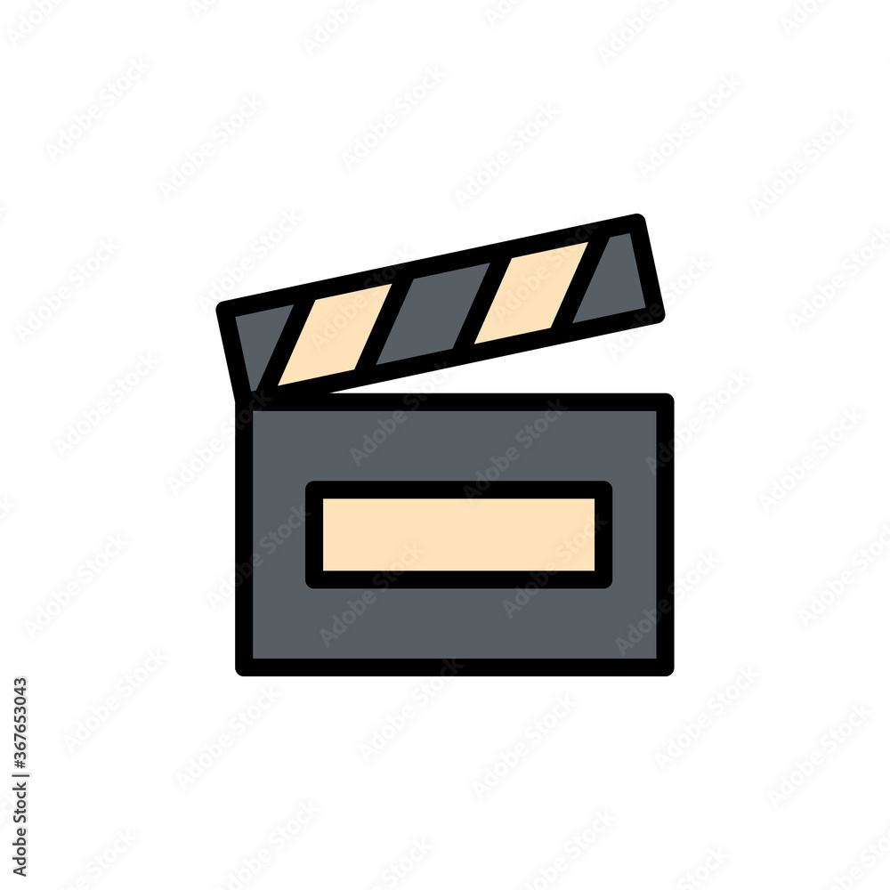 Poster clapperboard, cinema icon. simple color with outline vector elements of cultural activities icons fo