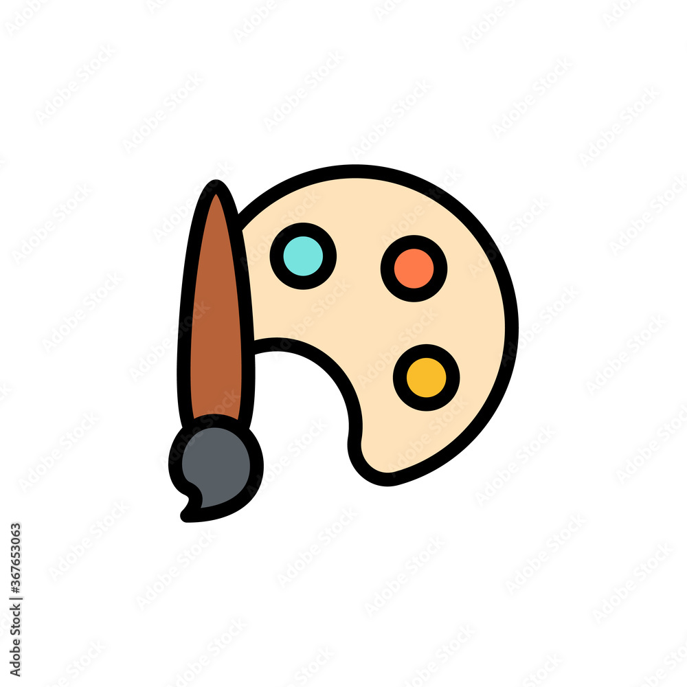 Aufkleber brush, paint palette icon. simple color with outline vector elements of cultural activities icons fo